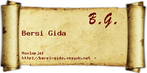 Bersi Gida névjegykártya